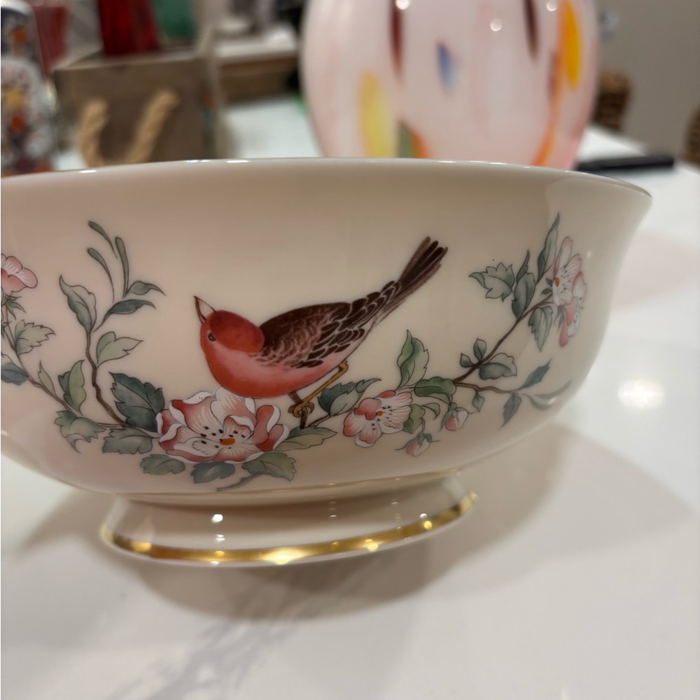 Lenox serenade vintage bird bowl